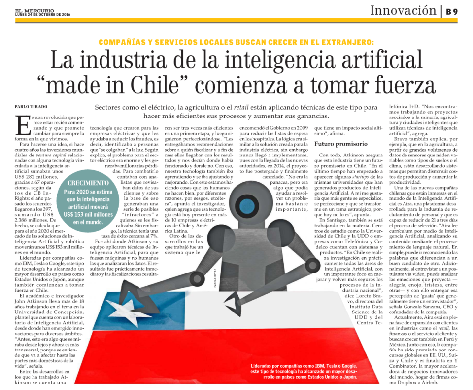 La inteligencia artificial en Chile Facultad de Ingeniería