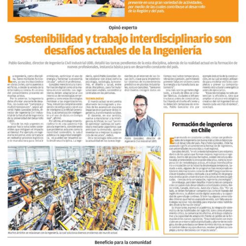Sostenibilidad y trabajo o interdisciplinario son desafíos actuales de la Ingeniería